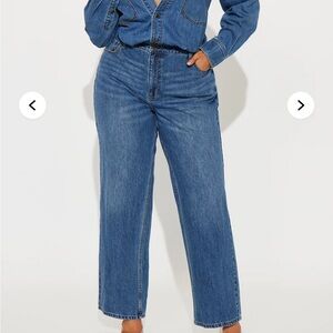 Fashion Nova Blue Straight Leg Jeans
